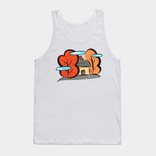 Autumn cabin illustration Tank Top